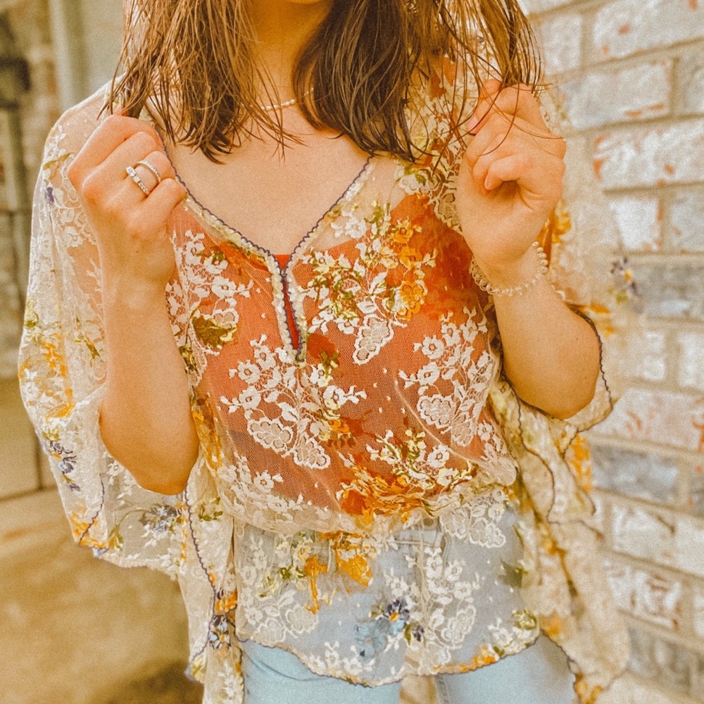 Free People Lace Shirt